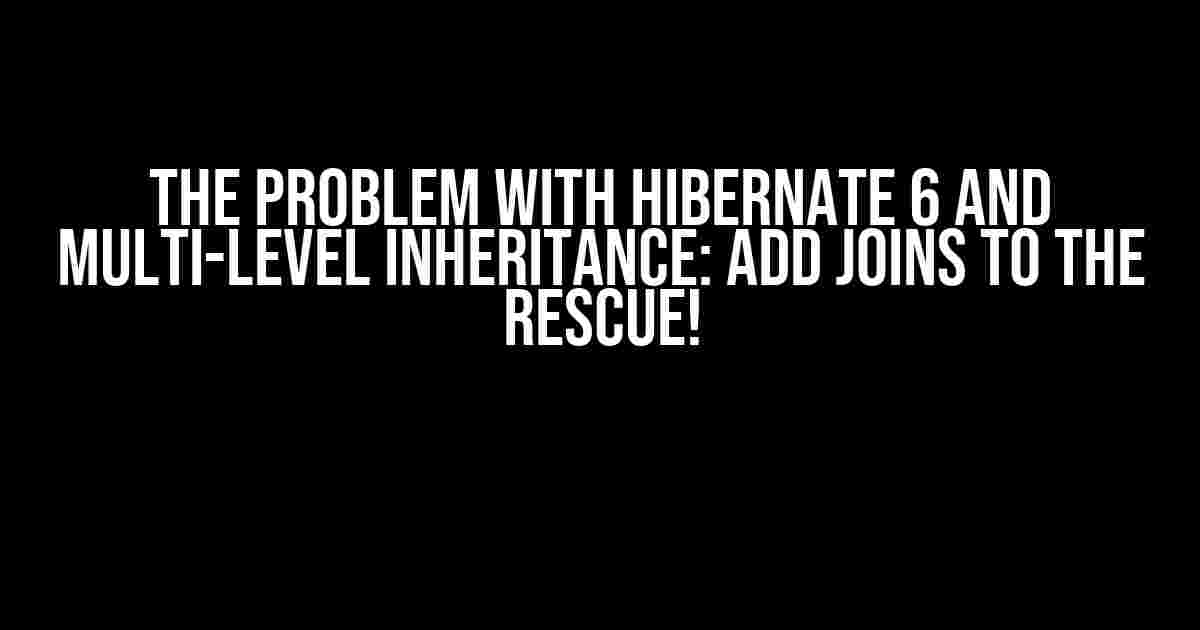 The Problem with Hibernate 6 and Multi-Level Inheritance: Add Joins to the Rescue!